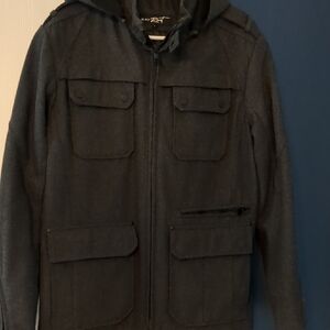Black Rivet Charcoal Military Field Jacket